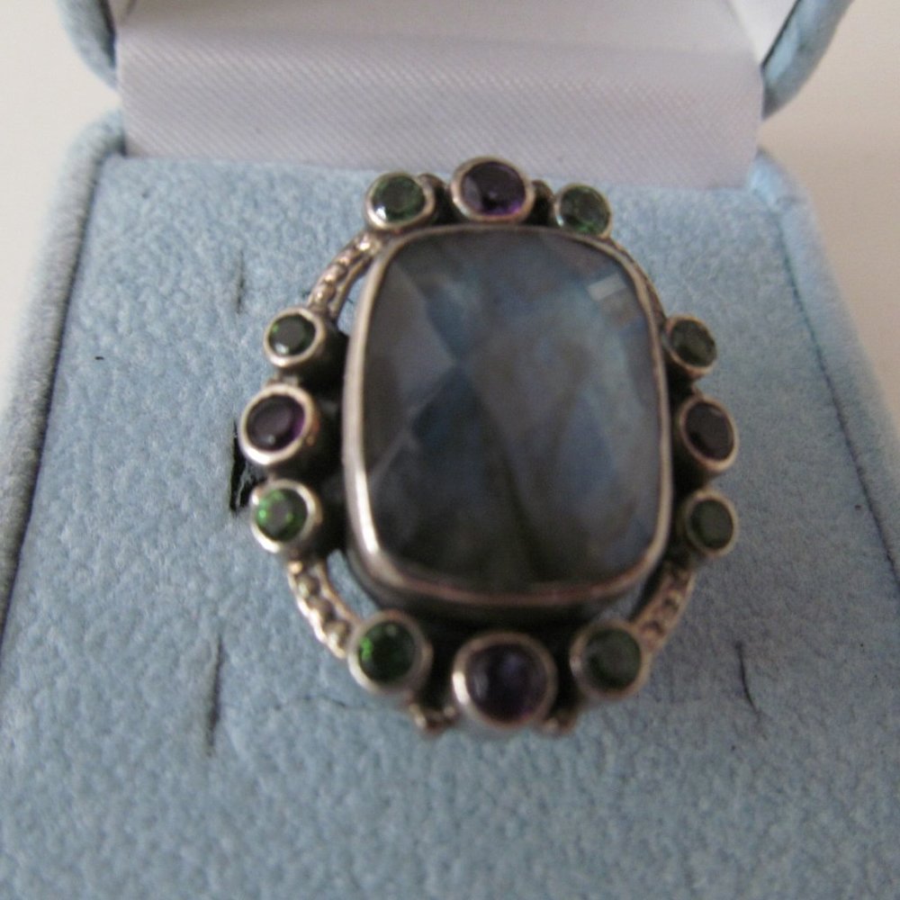 NICKY BUTLER STERLING BLUE/MULTISTONES RING SIZE 9